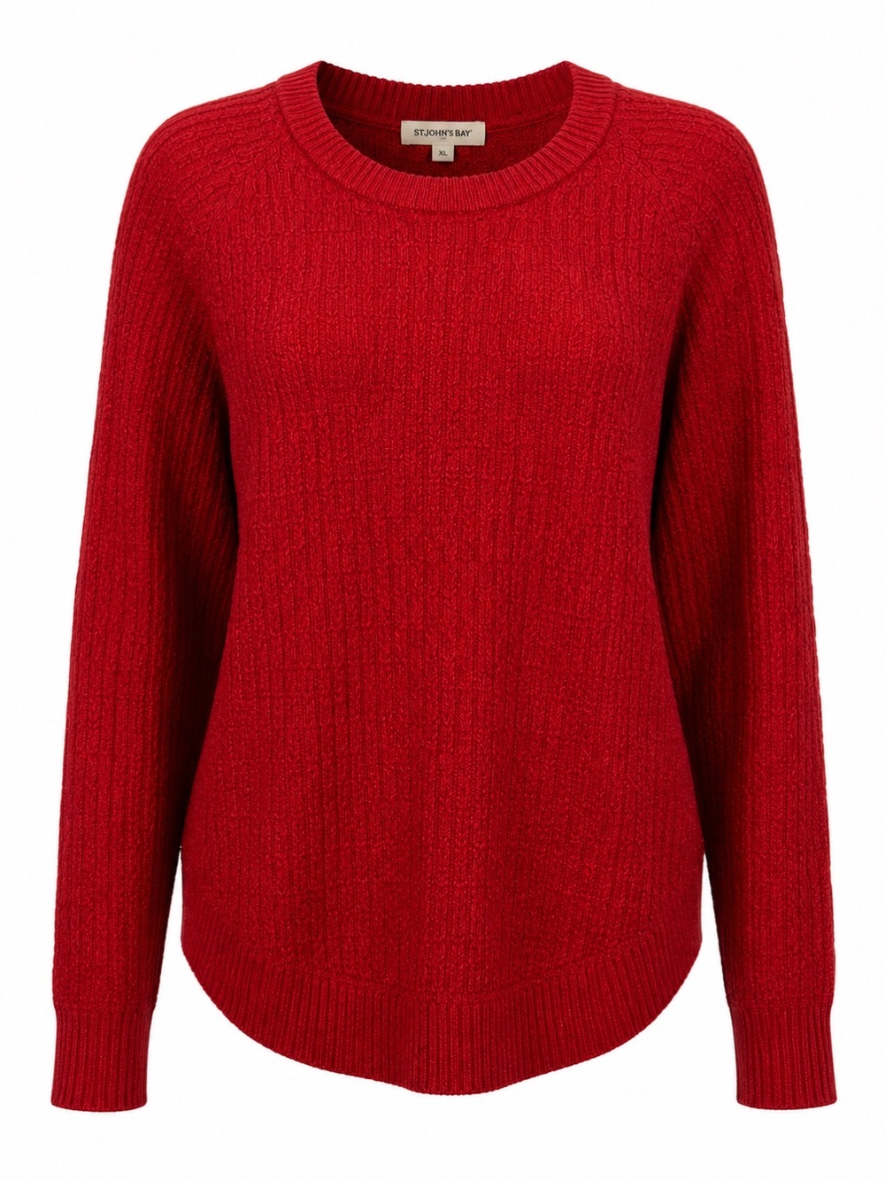 St. John’s Bay Red Textured Knit Sweater XL Like New - Picture 2 of 8